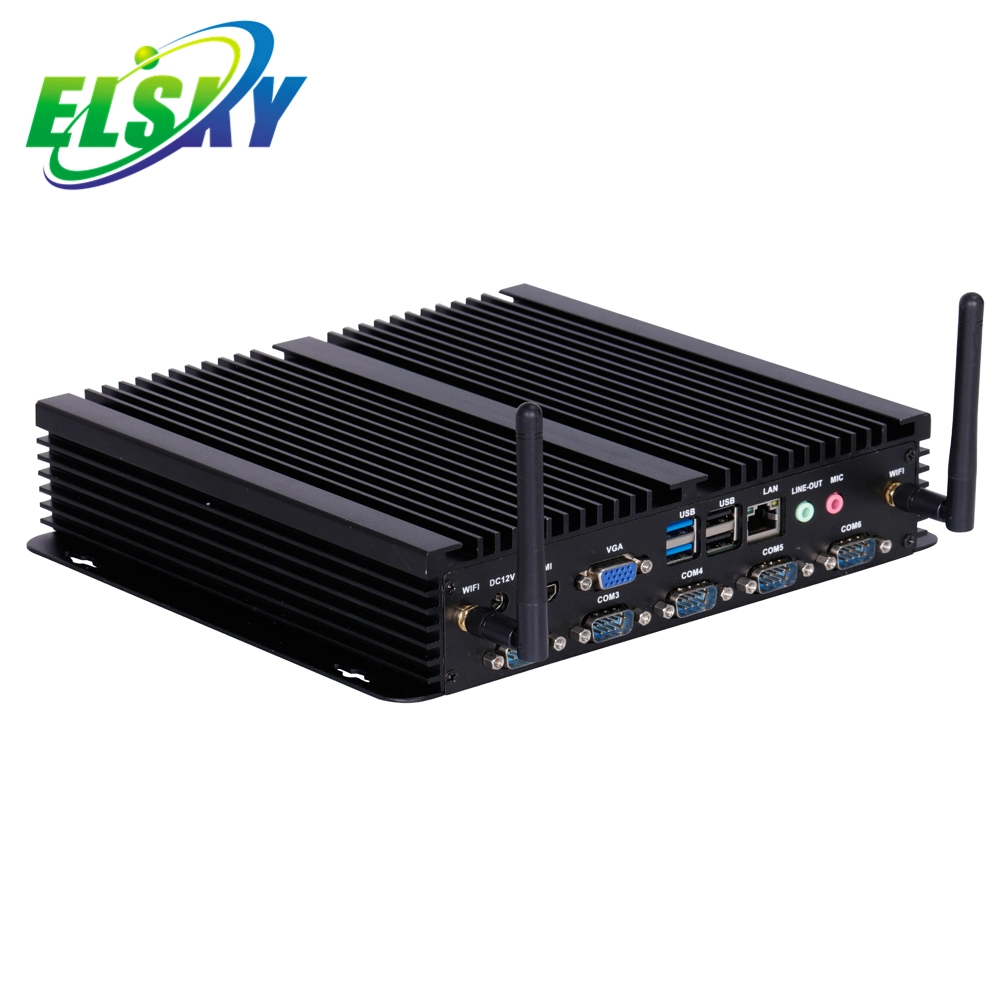 Elsky Ipc6000 X86 Mini Itx Fanless Ebedded 4th Gen I3 I5 I7 Linux Ubuntu OS Portable Industrial Mini PC with Parallel Port