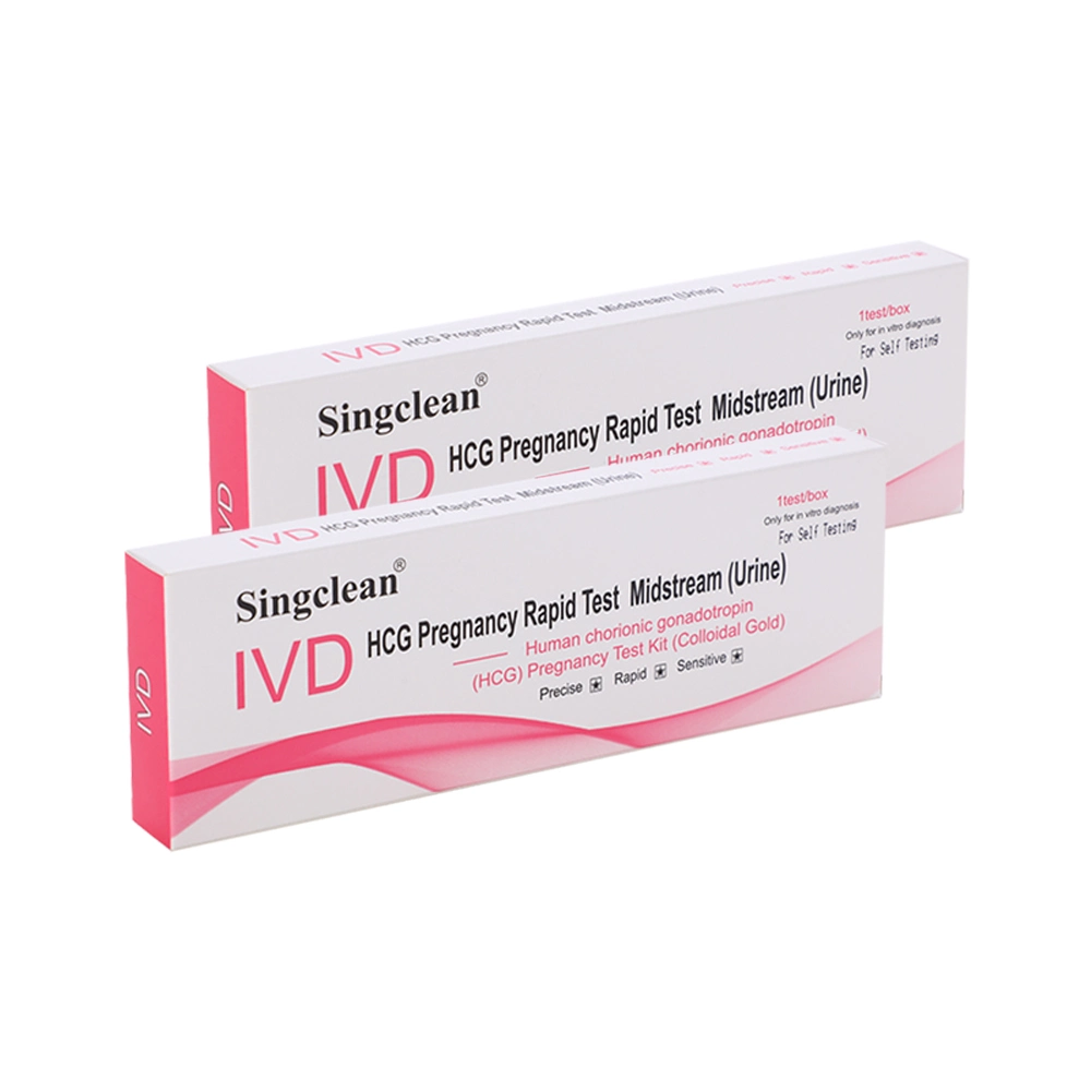 SingClean Hot Sale aprobado por la CE suministro médico rápido al por mayor IVD Reactivo Diagnóstico orina Ovulación Prueba de embarazo para viajar