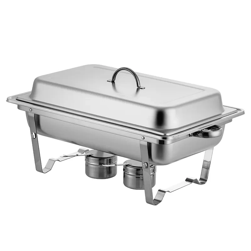 9L Schmorpfanne Buffet Set Edelstahl Kafer Catering Buffet Server und Warmgeräte mit Faltrahmen, Food Pan, Treibstoffhalter und Deckel