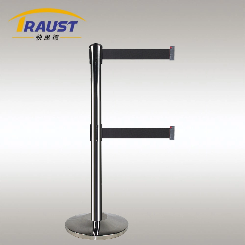 Double Belts Stainless Steel Retractable Belt Stanchion for Sale