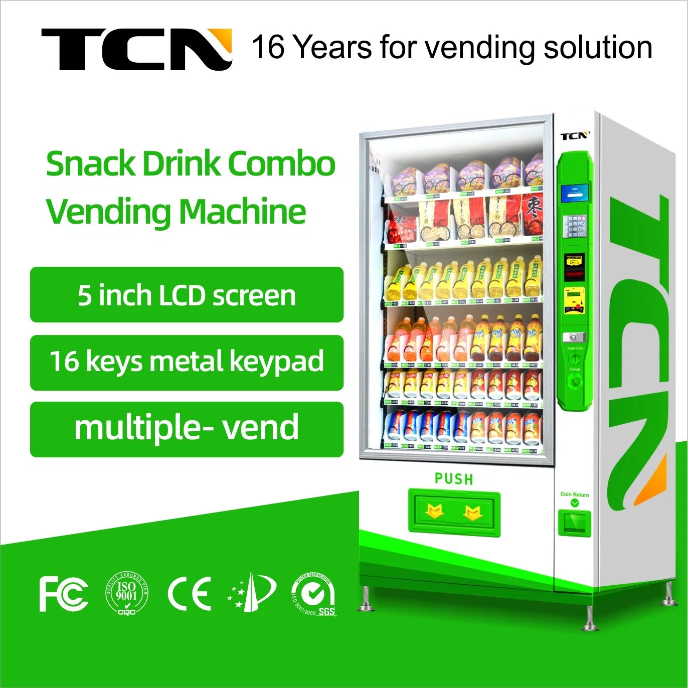 Tcn Cans and Bottle Drinks Vending Machine
