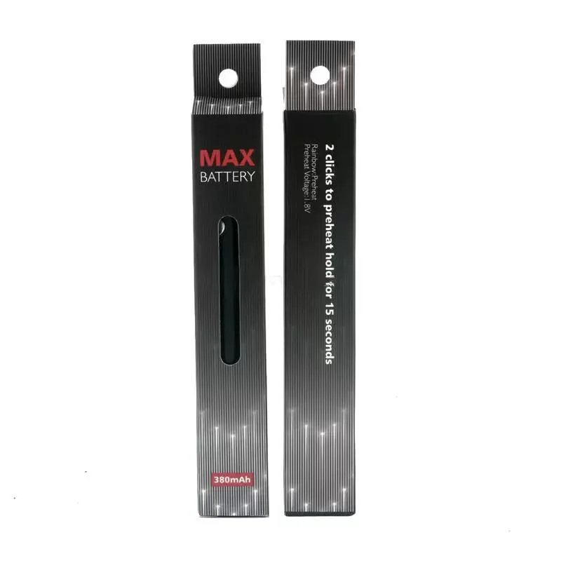 Amigo Max Preheat Battery 380mAh Bottom Type C Charge Vaporizer Battery 510 Thread Vape Pen Battery