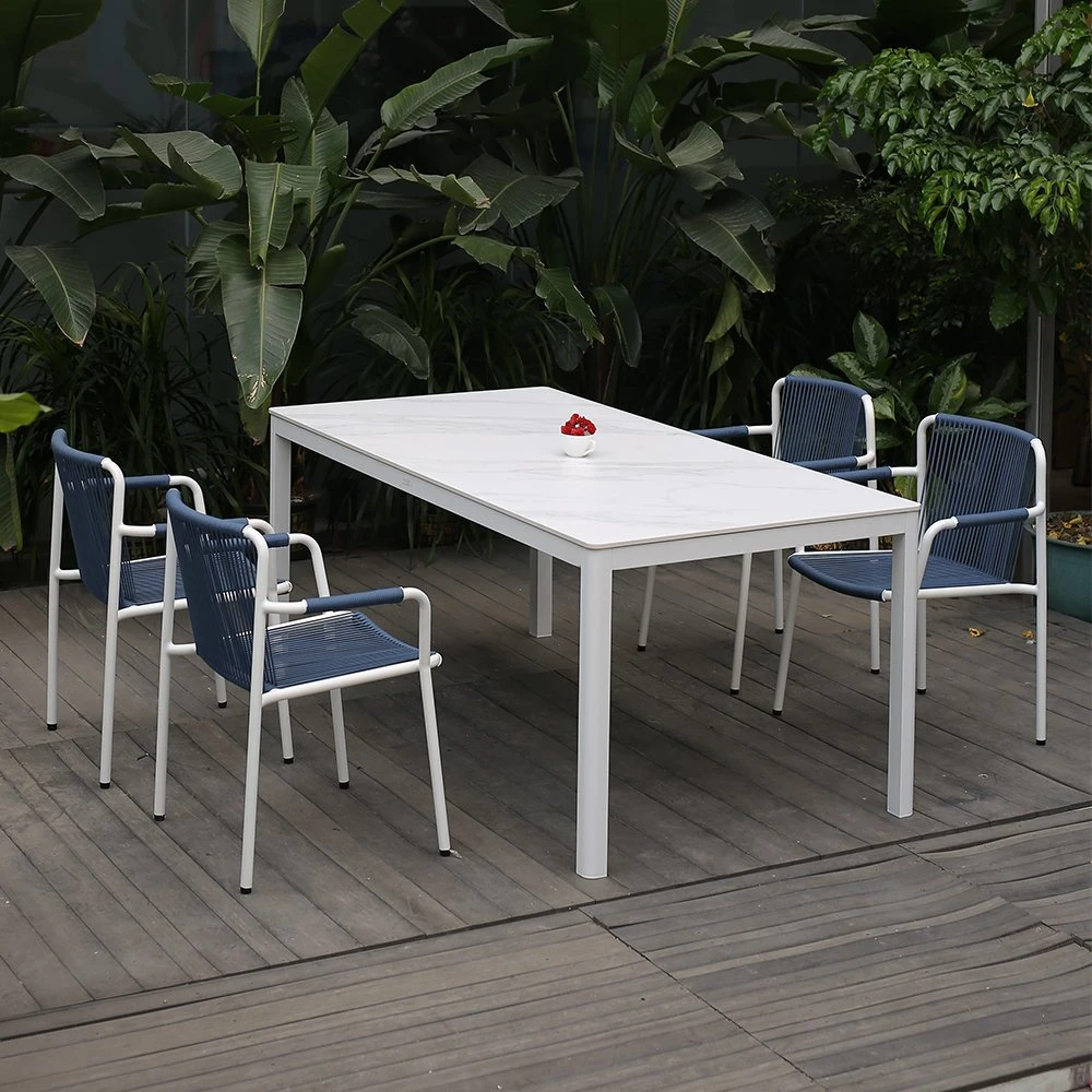 Modern Garden 4 Seat Aluminum Frame High Quality Outdoor Dining Furniture Set Outdoor Dining Sets