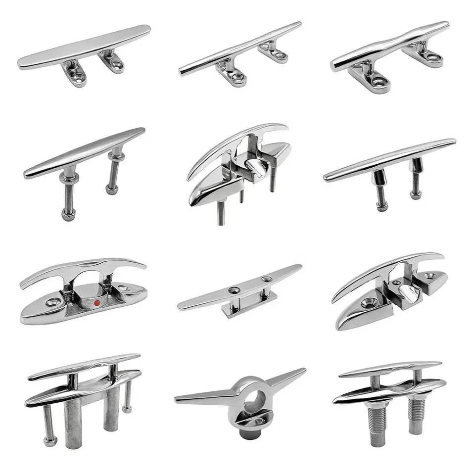 Boat Deck Folding Cleat 316 Stainless Steel Marine Docking Mounting Hardware Flip up Dock Flush Mount Cleat Rope Tie Down Cleat