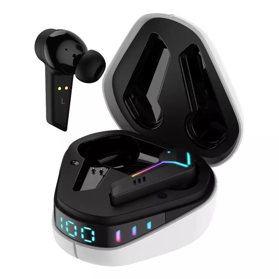 pantalla digital de luz LED para juegos inalámbricos Bluetooth Auricular de baja latencia auricular para juegos de auriculares de la pantalla de luz LED