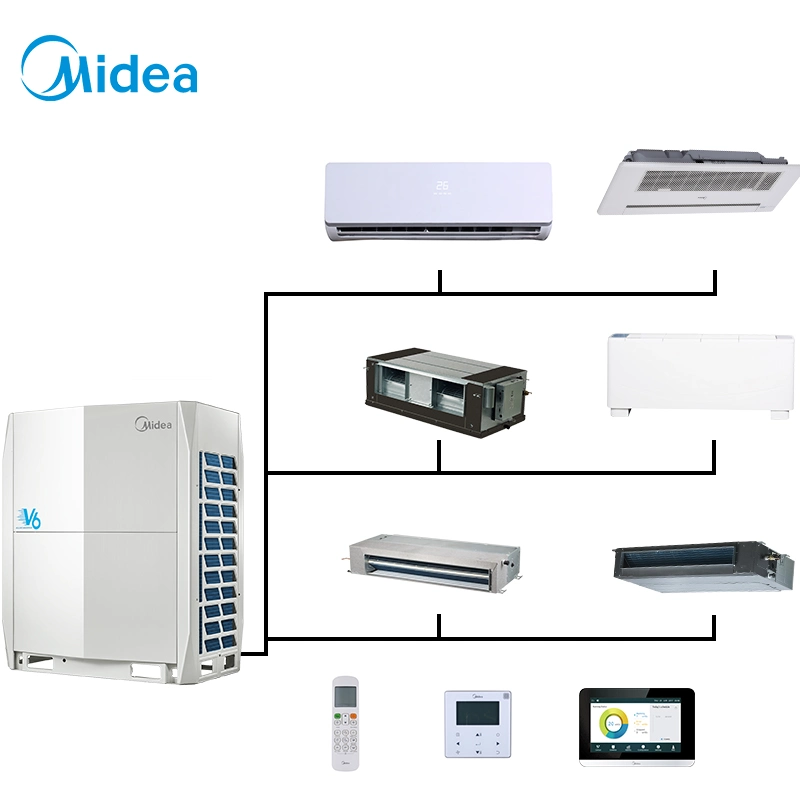 2022 Air Conditioner Midea Brand Vrf V6 Series Air Conditioning Heat Pump Indoor Unit and Outdoor Unit for Bank Building