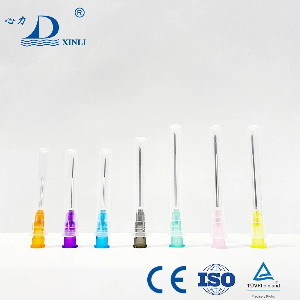 Agulha descartável material plástico fornecedor 16g - 30g agulha de seringa/agulha hipodérmica estéril