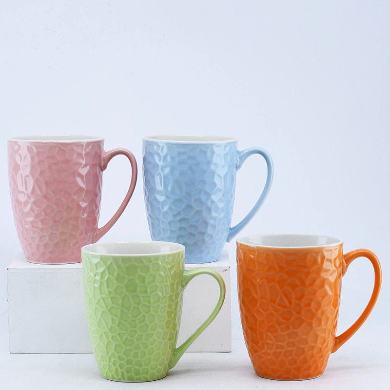 12oz/13oz esmaltada Color troquelados Mug taza de café/ /Mug de cerámica para regalo, promoción o el uso diario y la fábrica las ventas directas y aceptar la costumbre, el logotipo de impresión