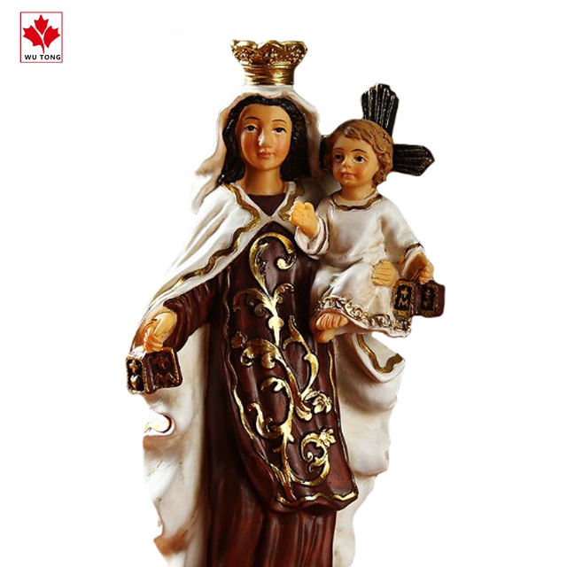 Polyresin Artesanía de la Natividad de María Madre de la resina y el Niño Jesús la Figurilla de regalos