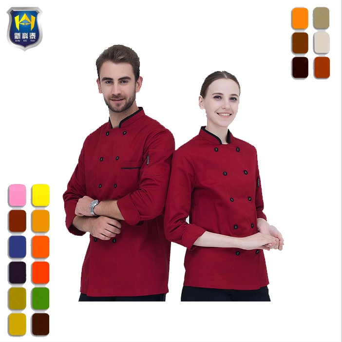 Restaurante Chef Venda quente fardas garçonete vestuário de trabalho e uniformes Chef vermelho