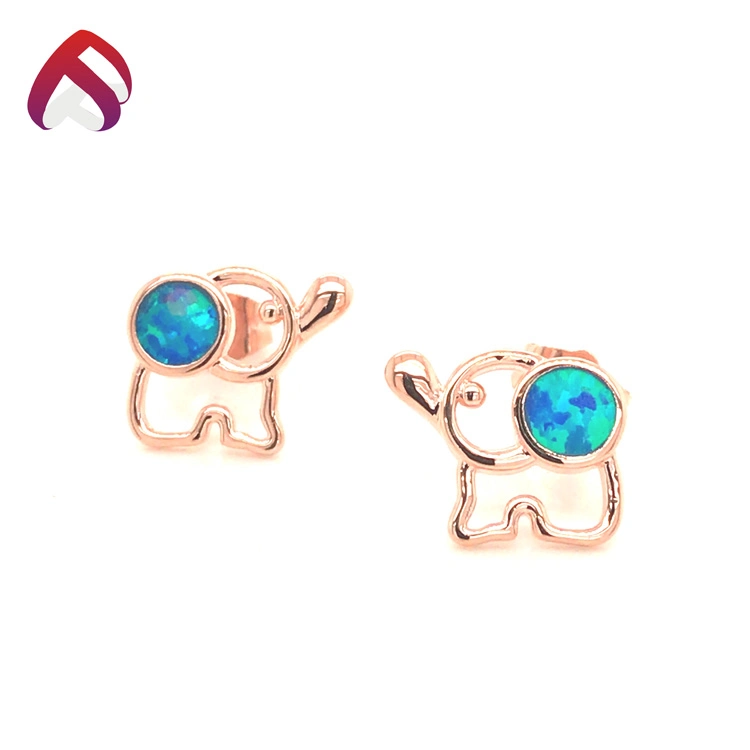 Новая конструкция 925 серебристые Cute Baby Elephant Earring украшения подарок