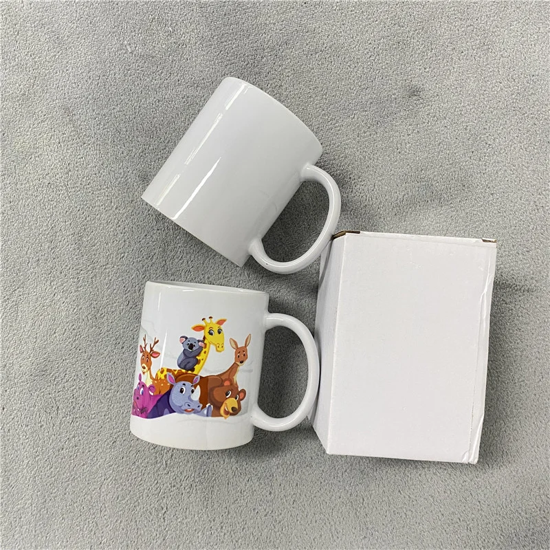 Fast Delivery 11oz White Blank Sublimation Ceramic Porcelain Mugs with Handle Tea Water Coffee Beer Travel for Sublimation