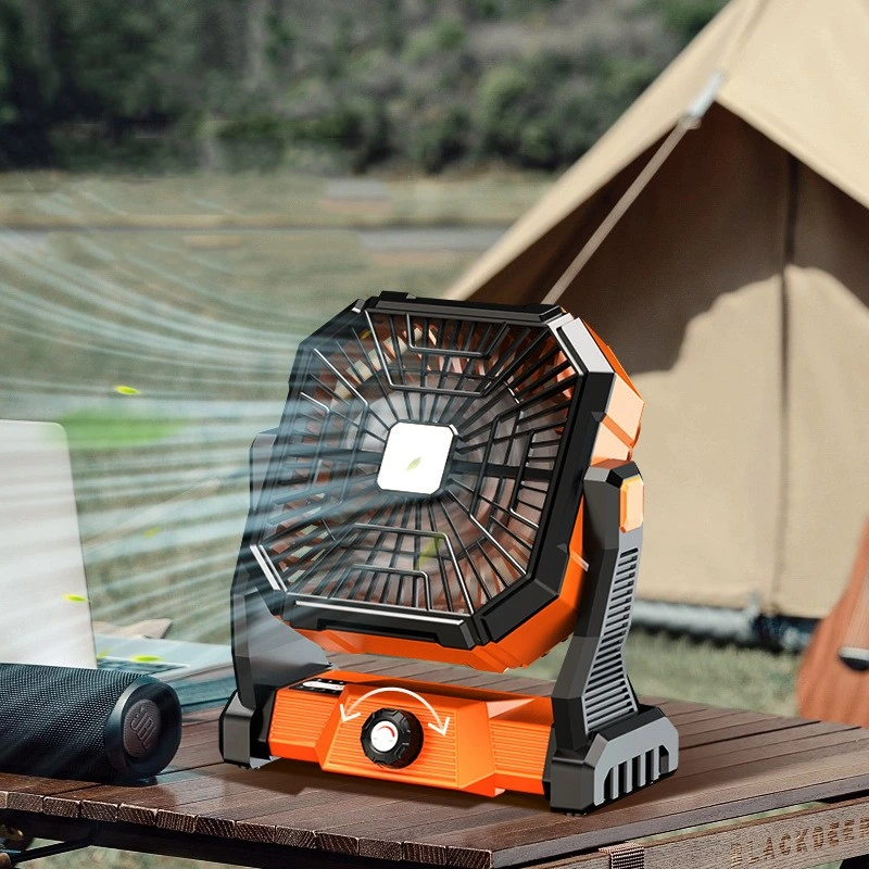 Ventilador de iluminación ajustable para camping de velocidad sin vapor portátil para exteriores