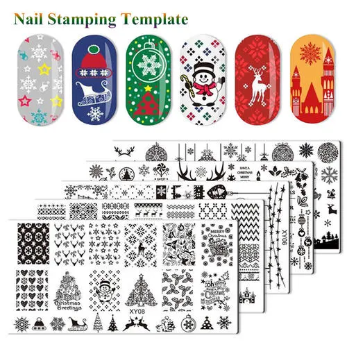 2020 Christmas Nail Stamping Plate Halloween Nails Plates Stamping