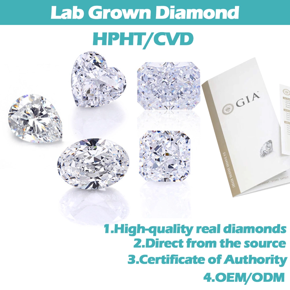 Hpht/CVD Synthetic Diamond with Igi Certificate D-H Vvs1-Si1 0.3-3CT Loose Lab Grown Diamond for Engagement Ring Custom Jewelry