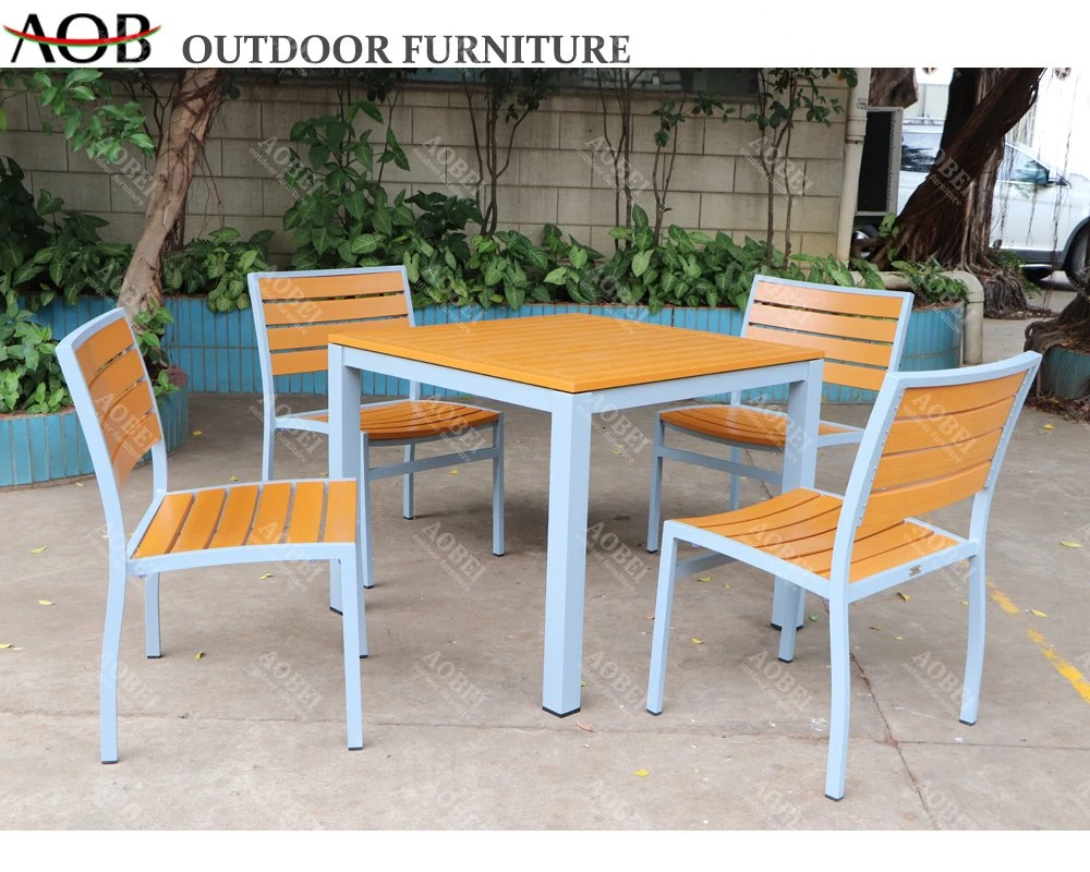 Luxury Outdoor Patio Resort Hotel Restaurant Cafe Dining Stackable Chair Table Furniture Set