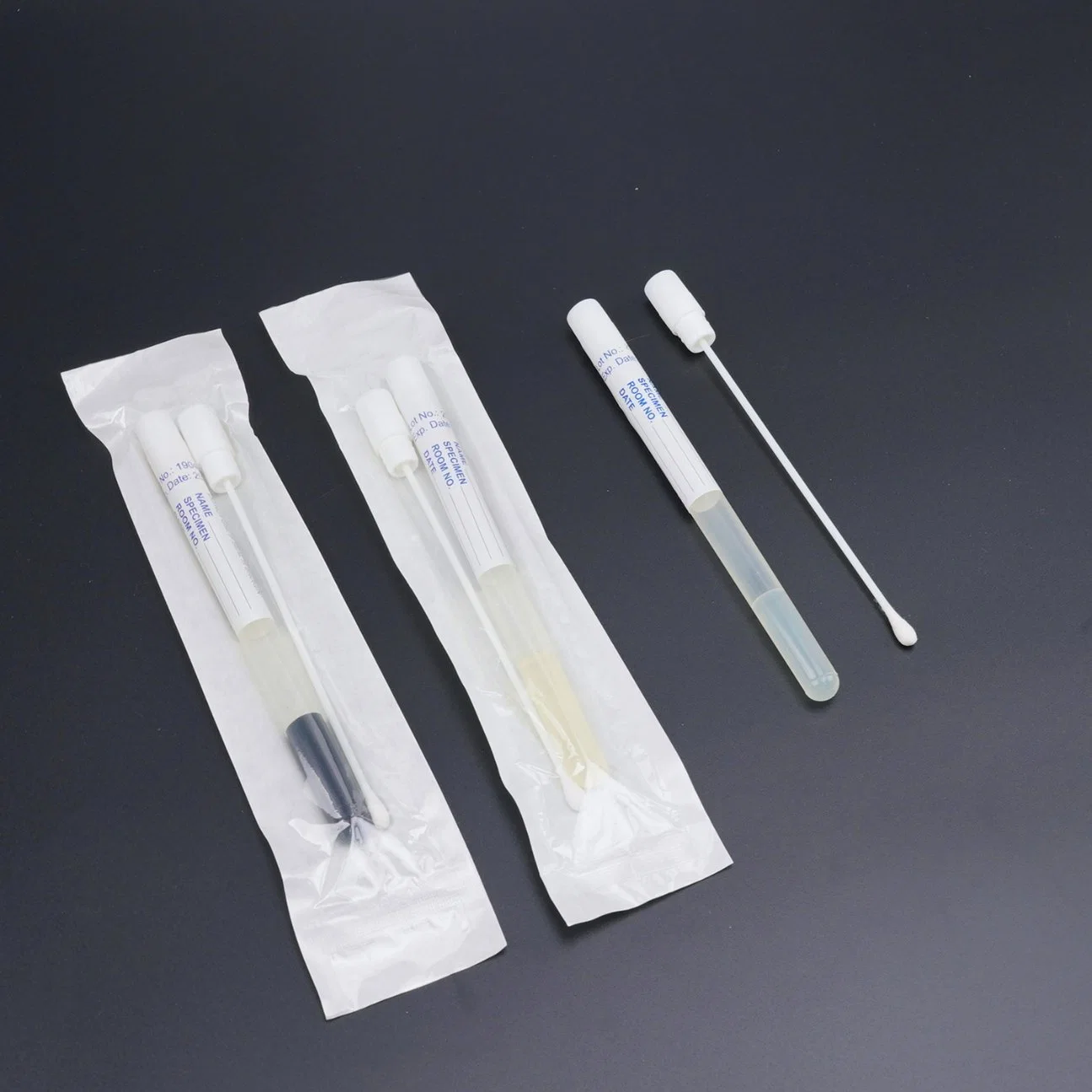 150mm Disposable Sampling Sterile Viscose Cotton Swab with Amies+Charcoal Medium