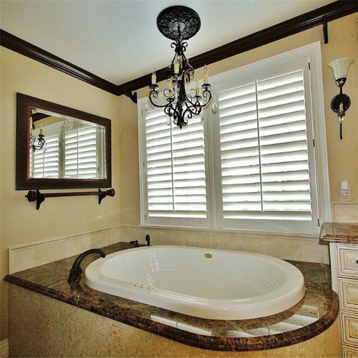 White Color Indoor Vinyl Plantation Shutters with Long Life Time