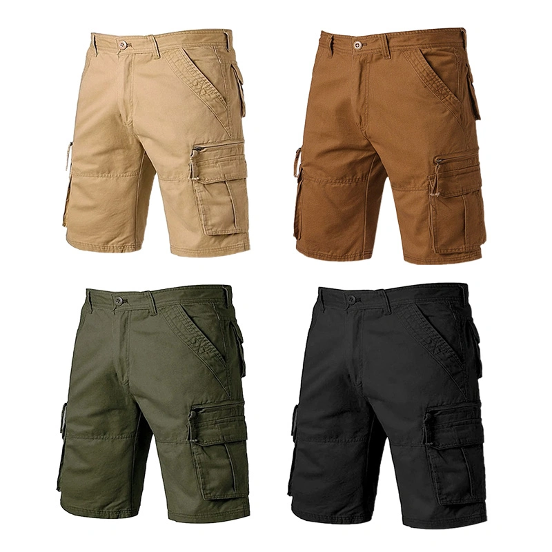 Custom Multi-Color Knee Length Cargo Short Pants Men's Summer Street Wear Short Pants with Pockets