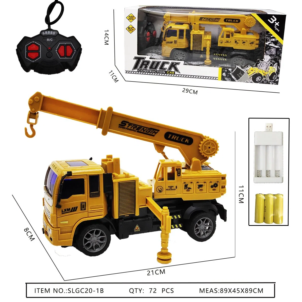 210 luces de la Ingeniería de Control Remoto Control Remoto del Mezclador de grúas alquiler de coches de juguete Ingeniero de canal 4