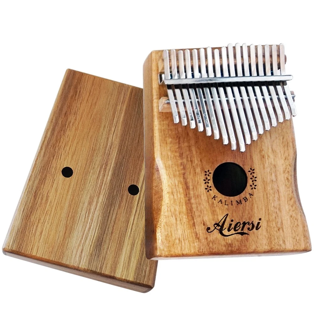 Aiersi Solid Koa Wood 17 Keys Kalimba Keyboard Thumb Piano Educational Musical Instruments