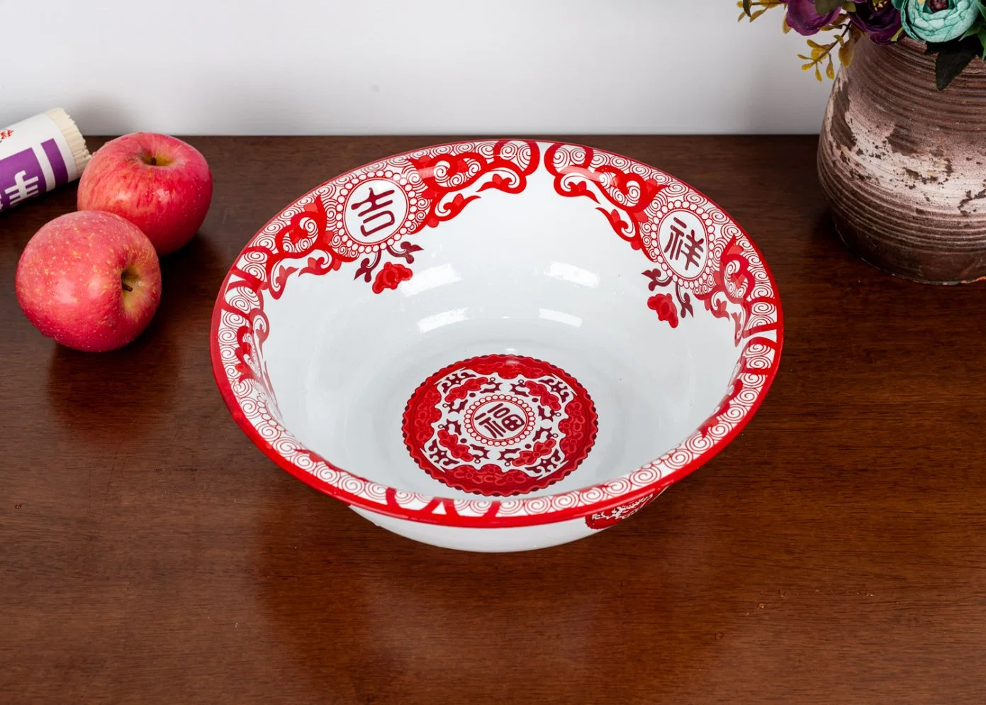 Hight Quality Traditional Chinese Flowered Enamel Wash Basin/Deep Basin