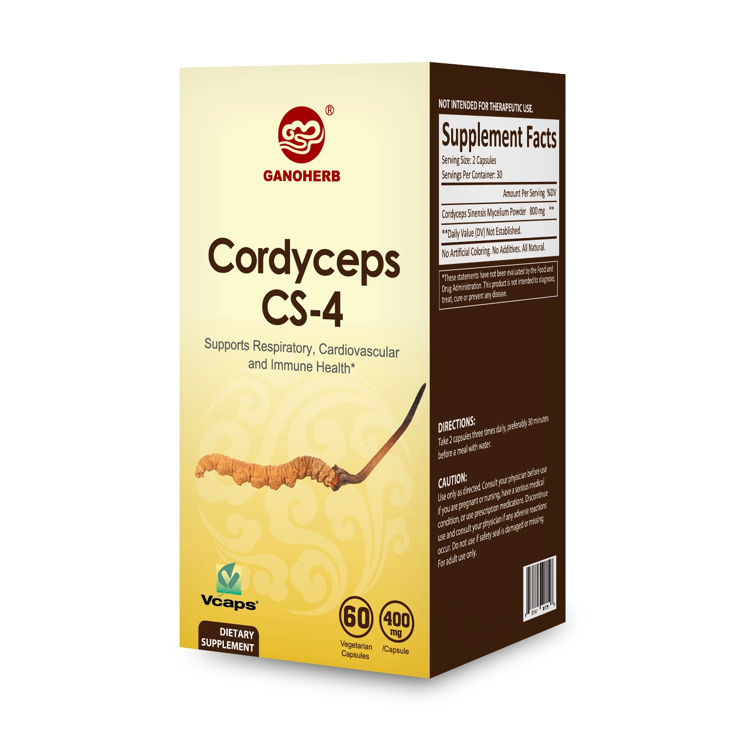 Commerce de gros Capsule organiques OEM Cordyceps Sinensis Cordyceps Capsules de supplément de l'extrait de la poudre de l'immunité végétalien, non-OGM, &amp; Gluten-Free