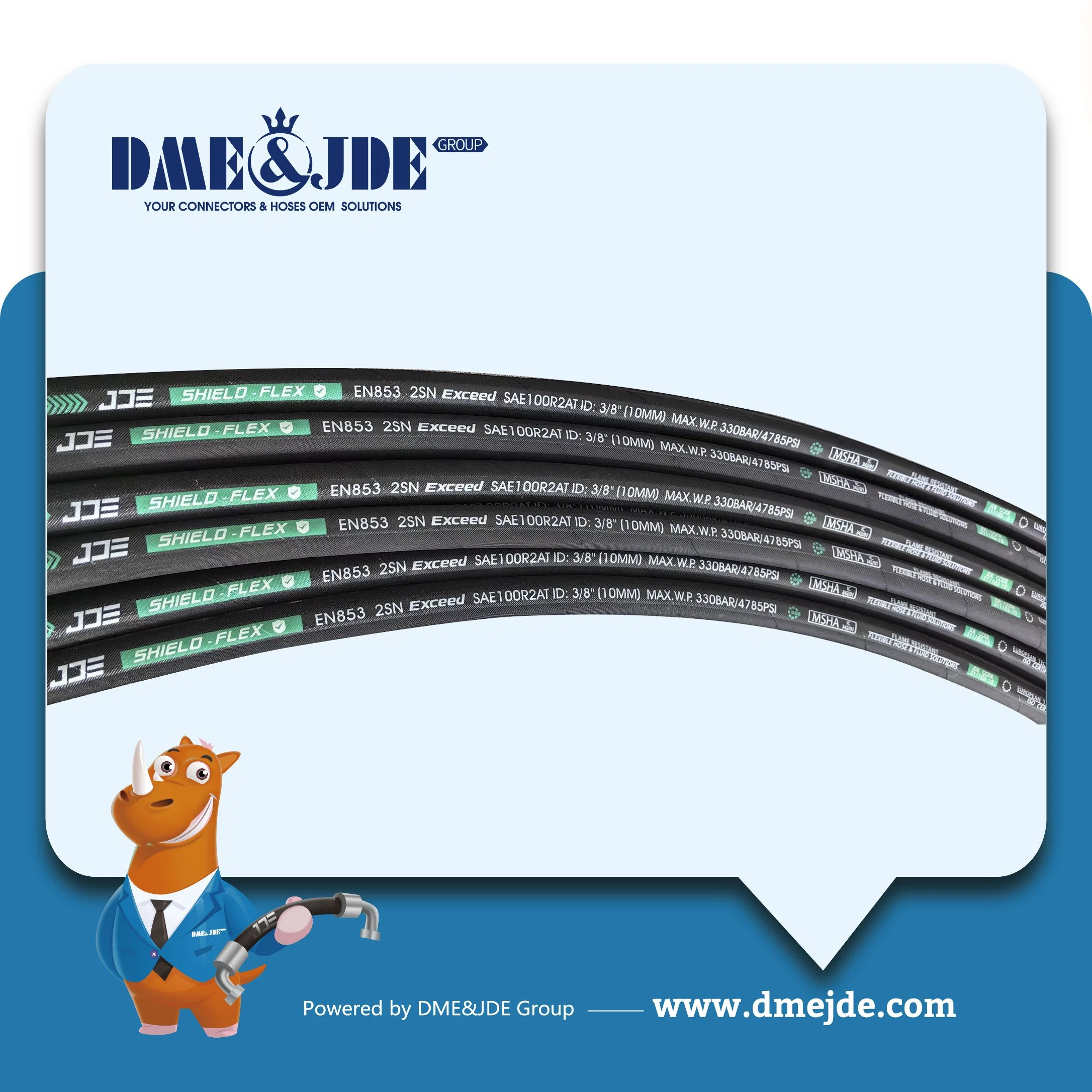 High-Pressure Dual Wire Braided Hydraulic Hose ISO 1436 2sn