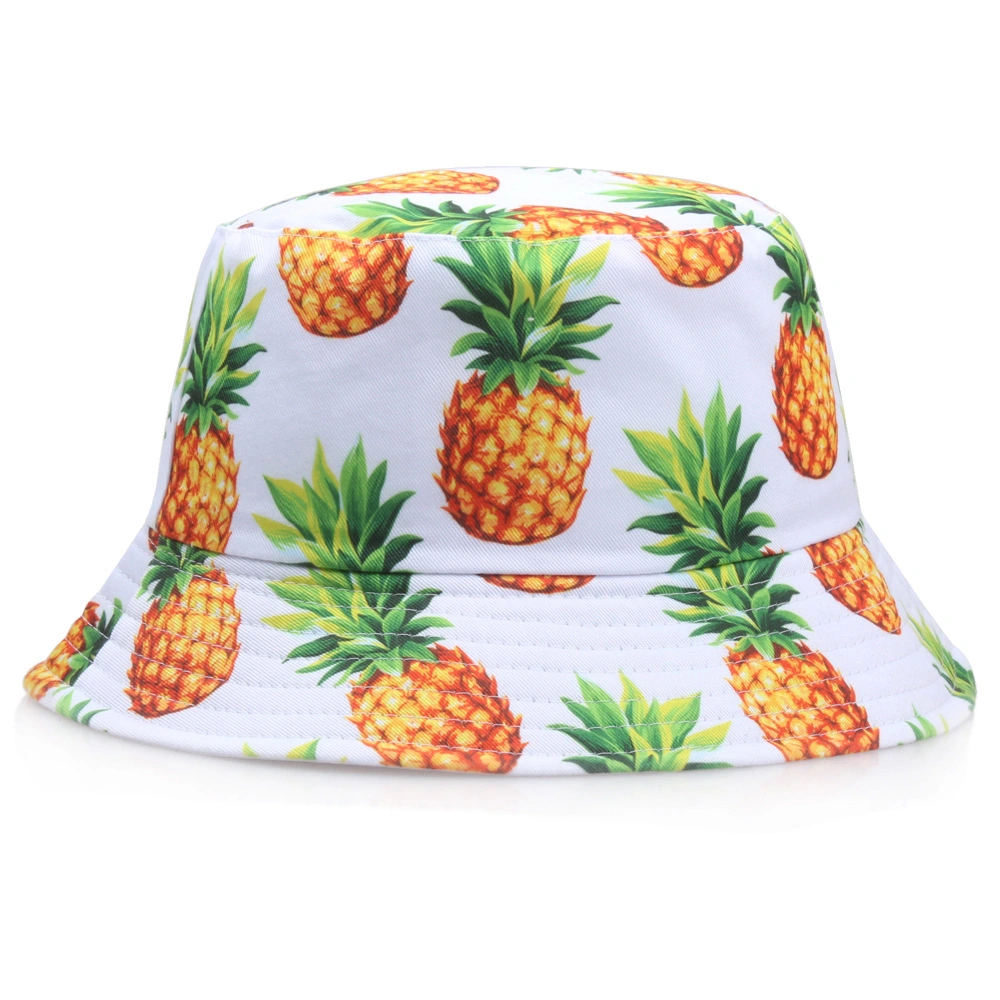 Cotton Fixed Fruit Printing Fisherman Cap Casual Sun Hats Pineapple Printed Custom Bucket Hat