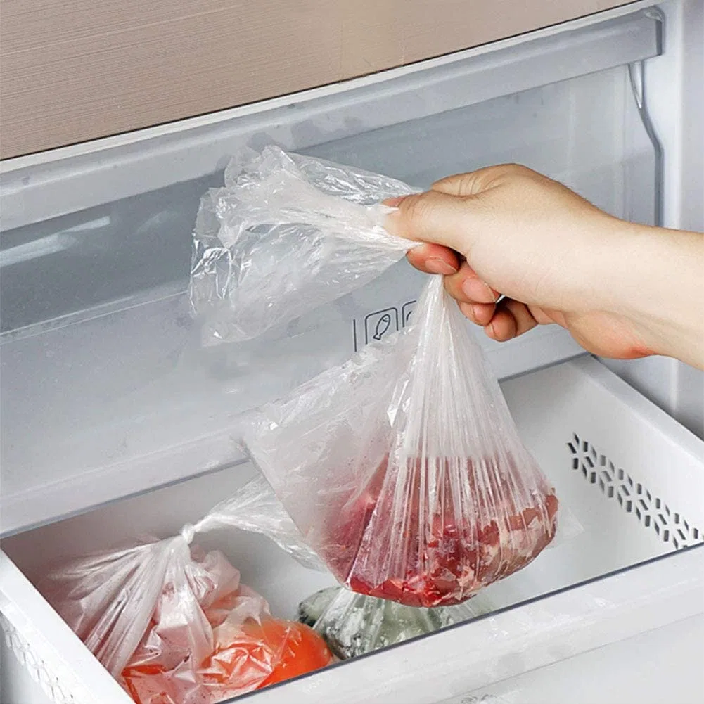 Plástico transparente Flat Poly produce Bolsa en rollo de alimentos de embalaje Bolsa