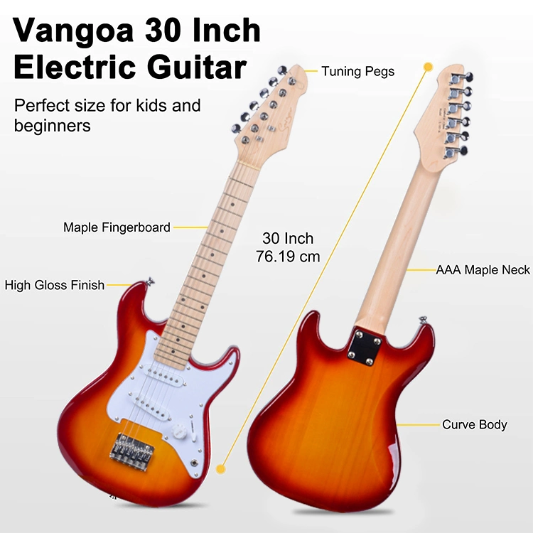 Cheap Price OEM Alder Wood 6 Strings Travel Electric Guitar and AMP for Kids