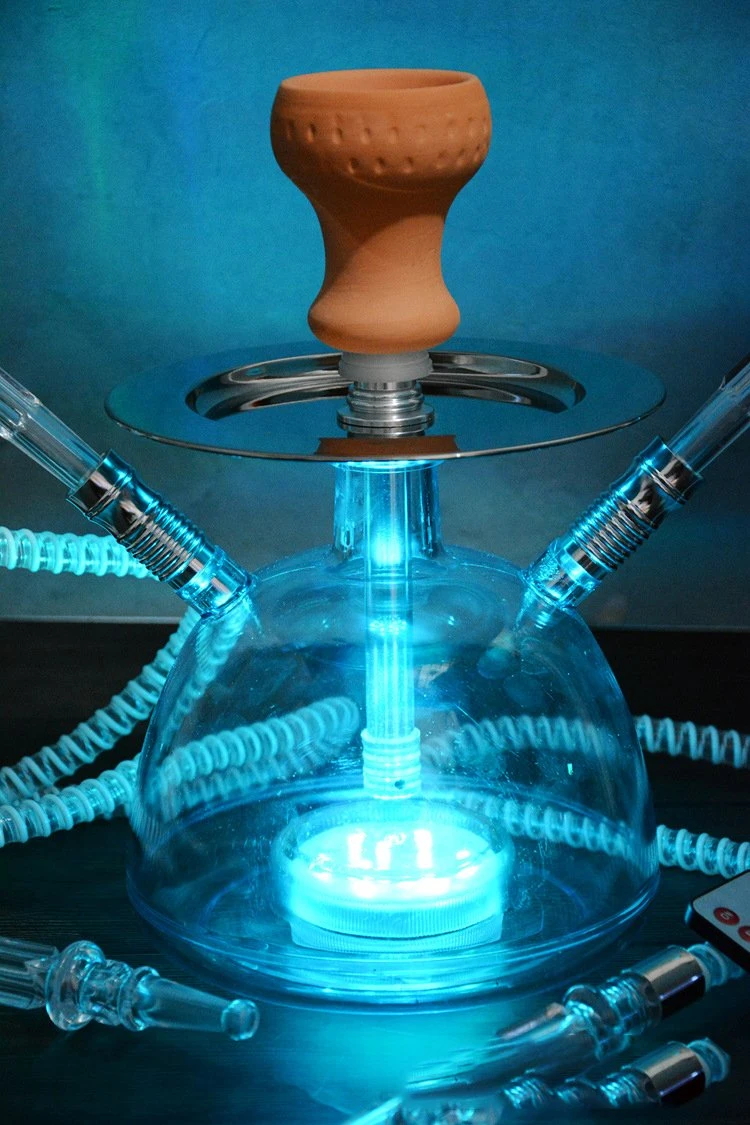 Rapé Pot Pot de la burbuja del tubo de árabe conjunto doble Acrylic narguile Shisha Accesorios