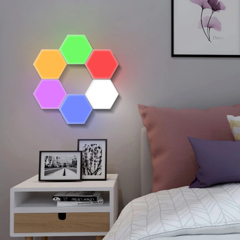 Smart RGB LED Hexagonal Quantum Touch Wall Light with Remote Control for Wedding Home Christmas Decoration