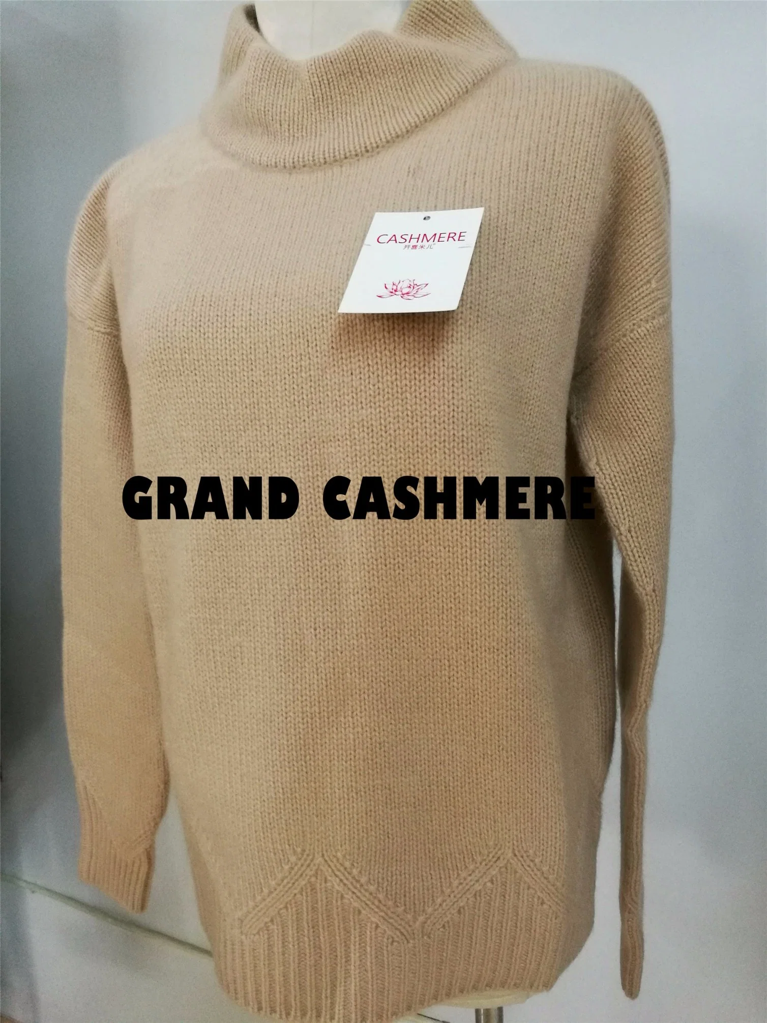 Lady's Winter Fashion Swearter 100% Cashmere la camisa de cuello M