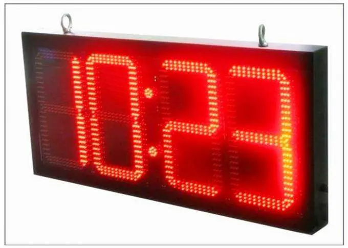 GPS Digital LED Clock Sign 12 polegadas temperatura única a cores Visor LED de lado duplo para exterior