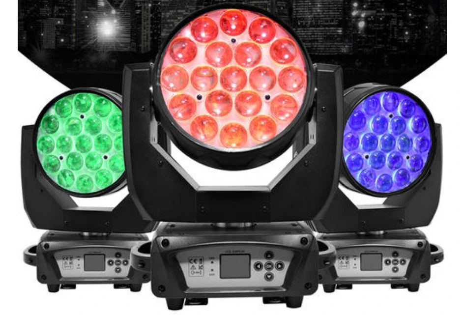 19X15W RGBW 4en1 haz zoom cabezal movible de luz LED Wash