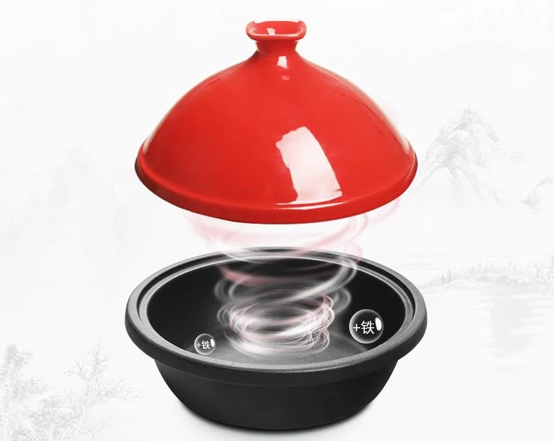 Une batterie de cuisine ensemble de l'émail de haute qualité en fonte poli couché Non Stick Cuisine Casseroles définit 30cm Pot de Taji émail