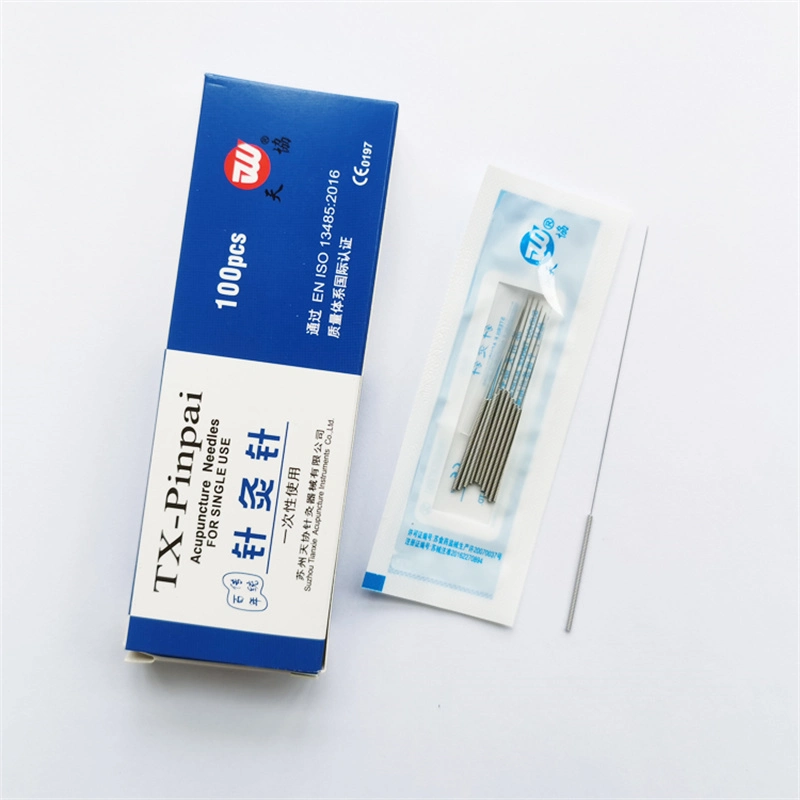 Quality Assurance Stainless Steel Handle Acupuncture Needles with Plastic Bag Packing