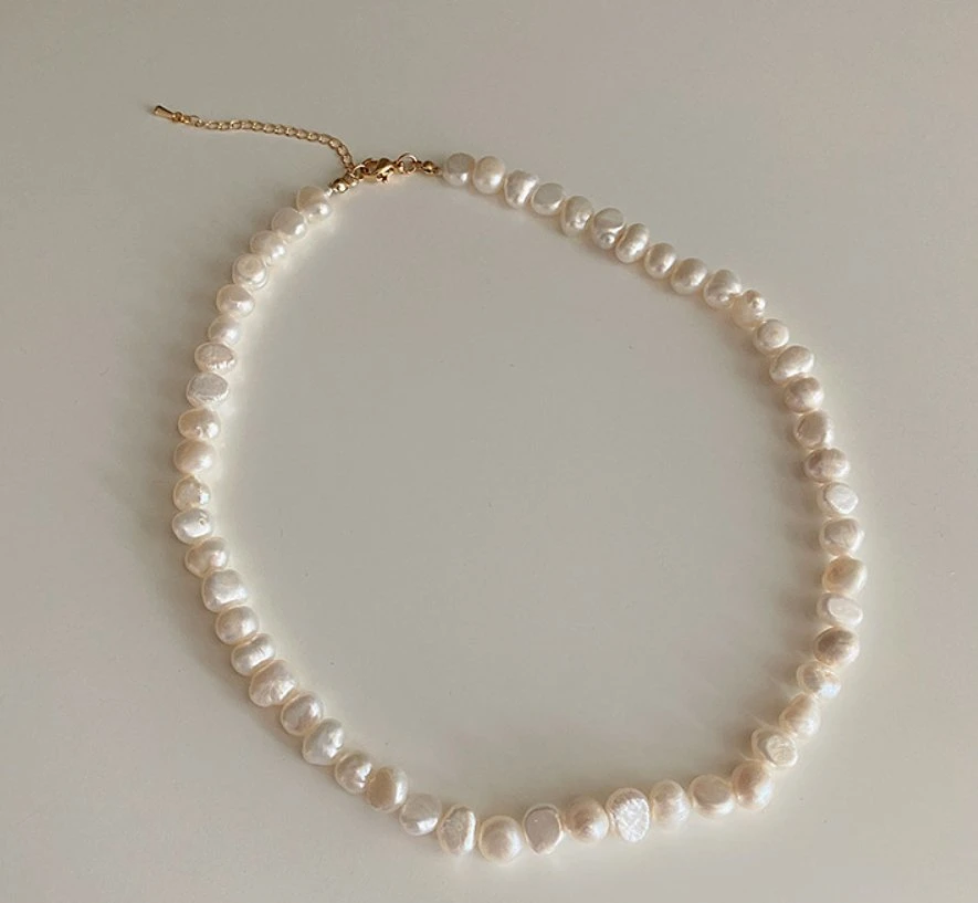 Bridal Wedding Inregular Size Natural Pearl Necklace Jewelry. Fashion Fresh Water Pearl Necklace Jewelry. Peal Jewelry