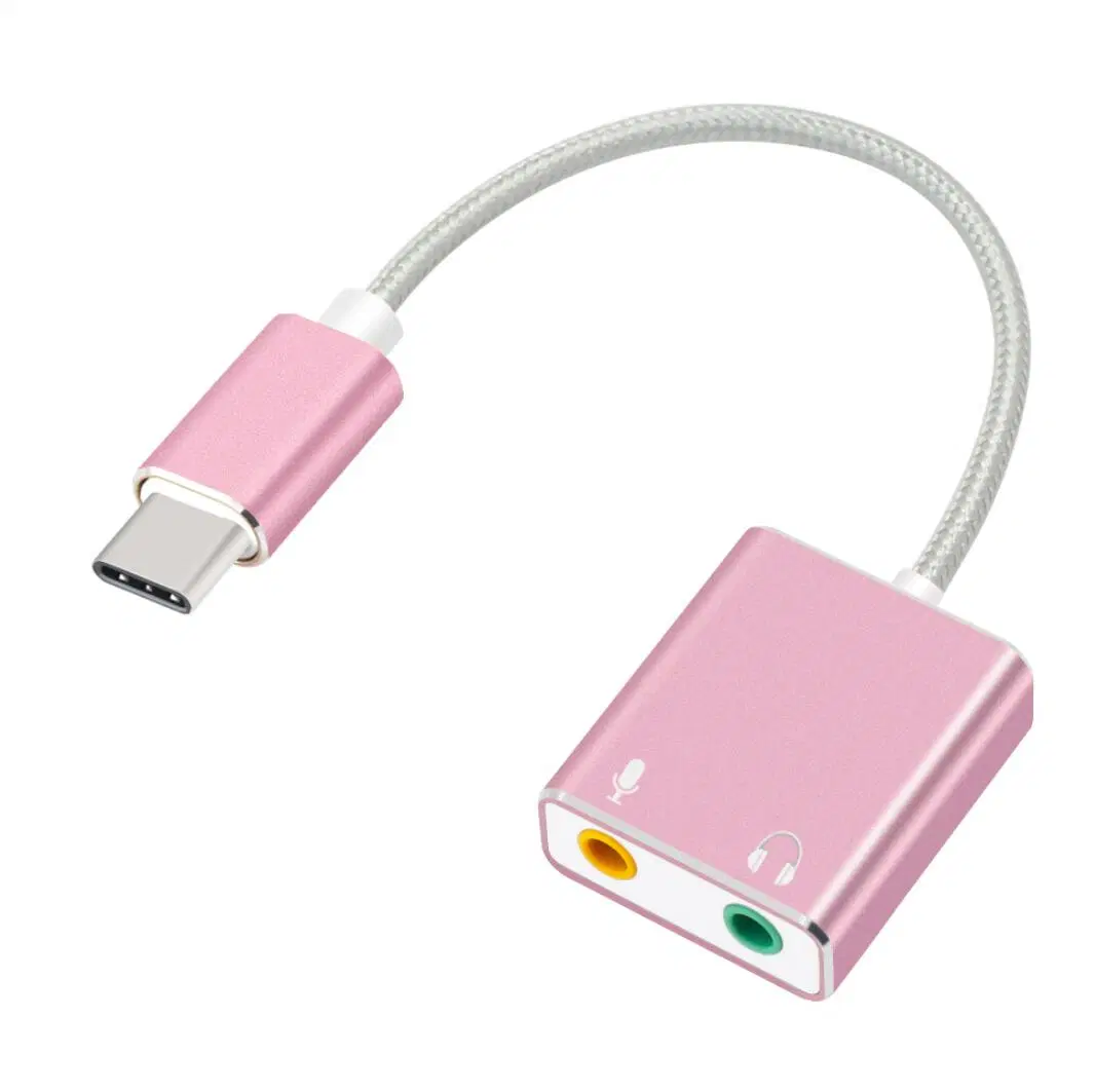 3,5Mm USB som áudio adaptador de cartão externo USB Placa de som estéreo de 3,5 mm para fone de ouvido