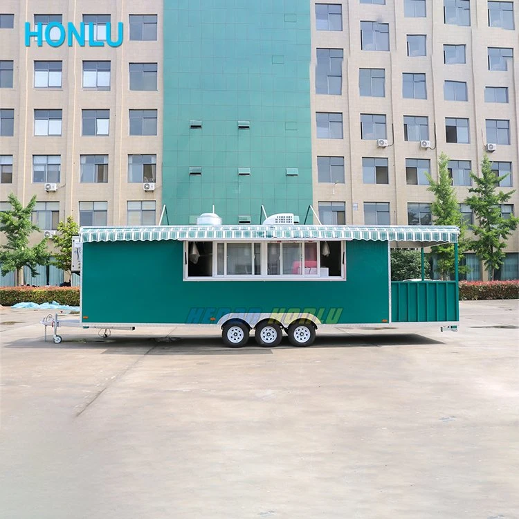 Big Mobile Kitchen Remorque Food Truck Foodtrailer Mini Square Hamburgers Pizza BBQ Fast Food Trailer Cart for Sale