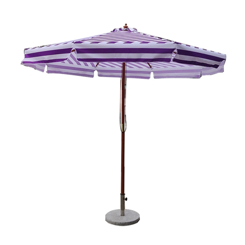 Factory Wholesale/Supplier Outdoor Wood Beach Sun Garden Parasol Cafe Patio Umbrellas with Marble Base