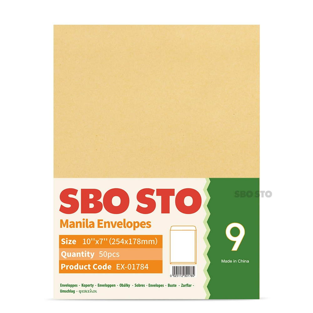 Kraft Envelope Western Envelope Security Envelope #9 254X178mm 80GSM Sbosto Manila Envelope