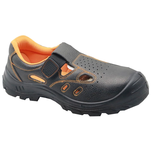 SLS-Gk007 PU Injection Moulding Buffalo Leather Safety Shoes for Men