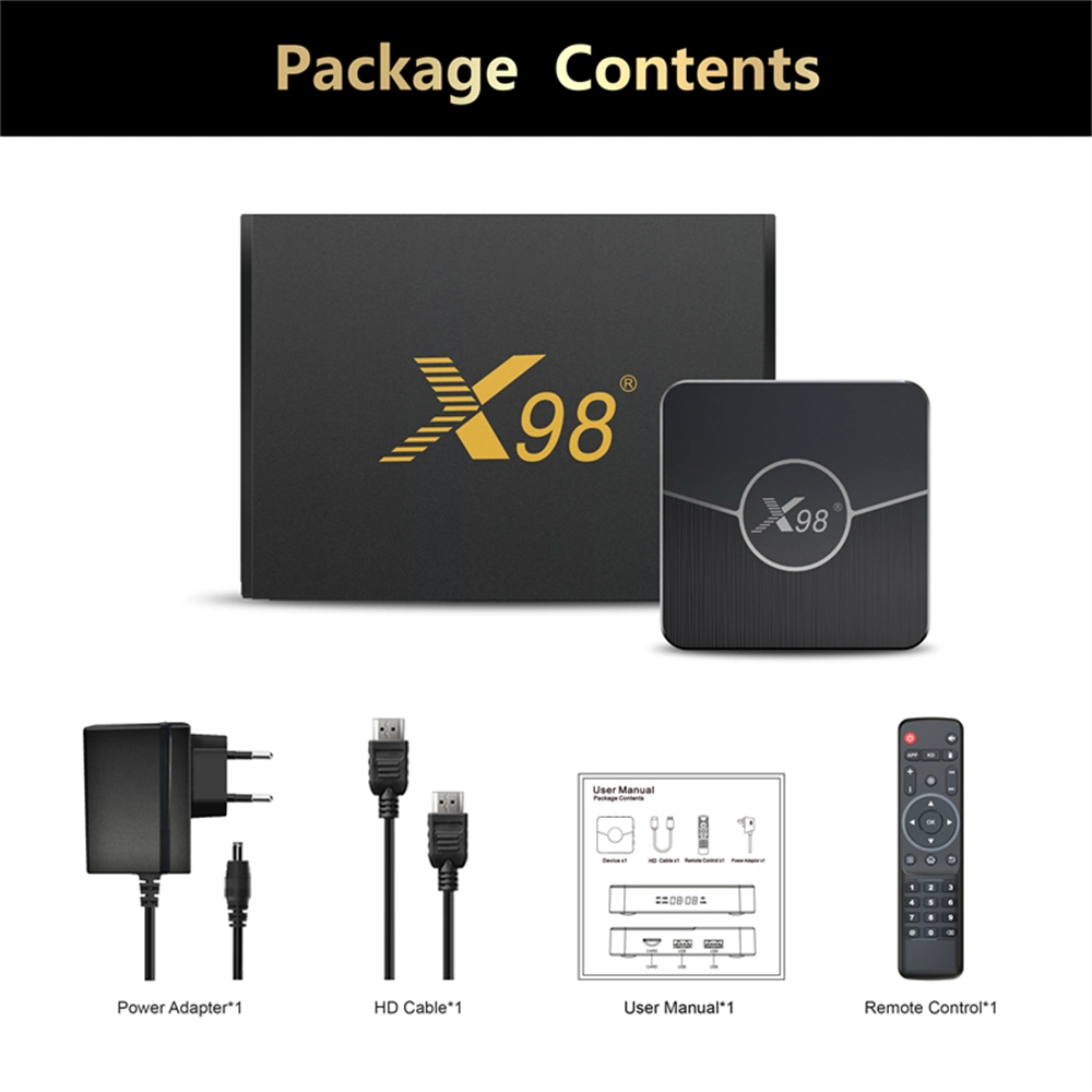 Ott Android 4K TV Box X98 Plus IPTV Internet Set Top Box