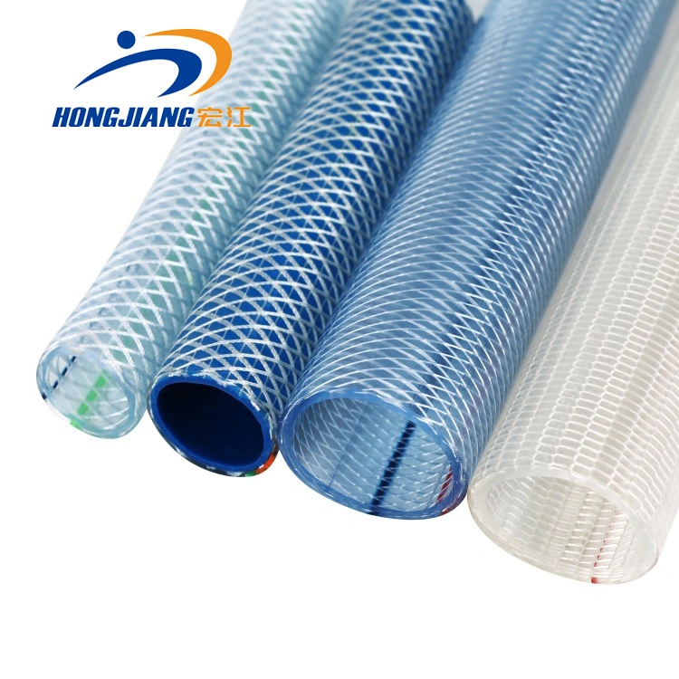 Flexible PVC Clear Fiber Hose 1/4inch 3/8inch 3/4inch 1inch Transparent PVC Fiber Braided Reinforced Water Hose 6mm 8mm 8.5mm 9mm 10mm 19mm 25mm