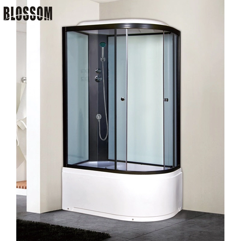 Multifunction Grey Glass Steam Massage Offset Complete Shower Room