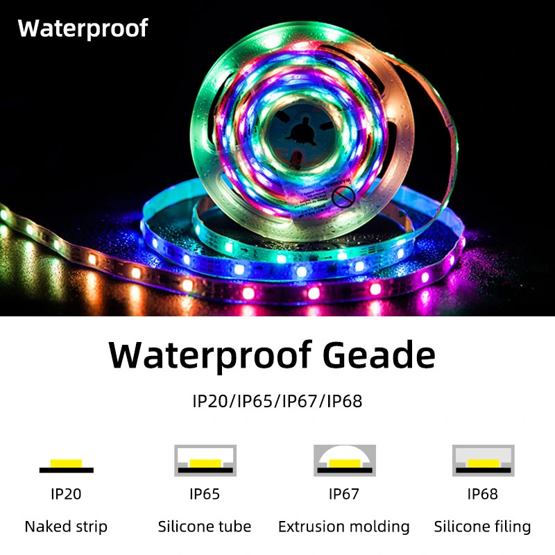 البيع الساخن IC 5050 RGB Digital Magic Ws2811 LED Strip خفيف