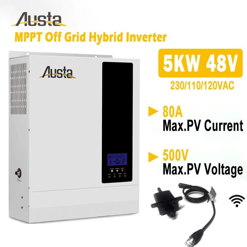 5000W Hybrid Inverter Pure Sine Wave with MPPT Controller for off-Grid Home Solar Power System