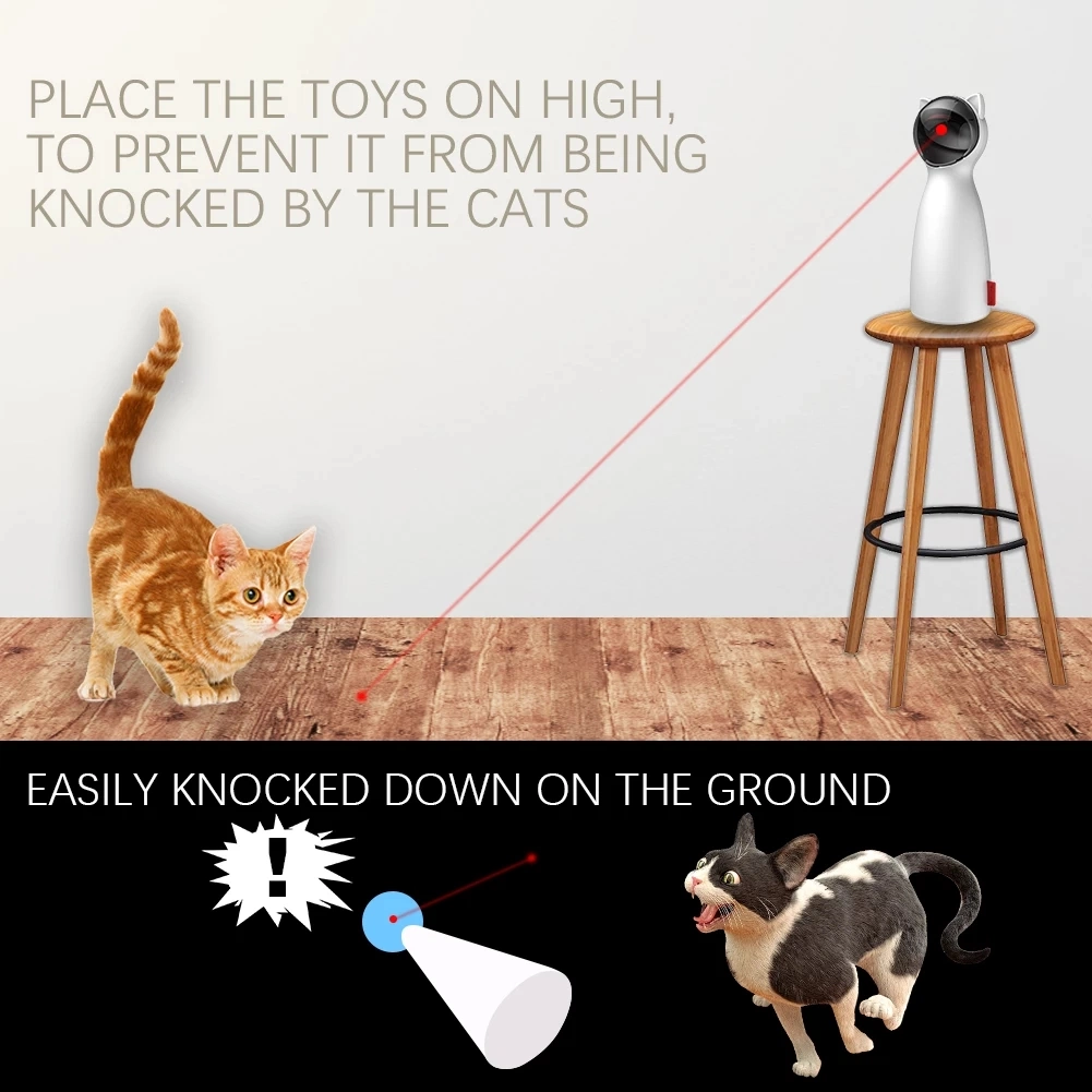 Jouets automatiques pour chats interactif Smart teasing PET LED laser drôle PET électronique en mode portable pour tous les chats Laserlampje Kat